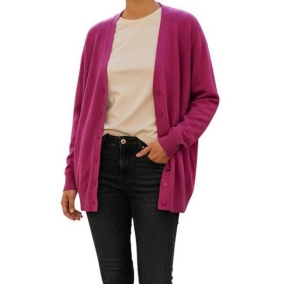 Talbots Women’s Girlfriend Cardigan Sweater S NWT Fuchsia Soft Knit Casual - Picture 1 of 8